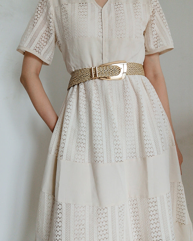 Irregular Buckle Braid Belt