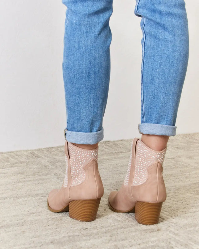 East Lion Corp Rhinestone Ankle Cowgirl Booties