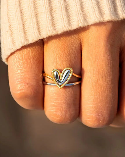 Heart Shape Irregular 925 Sterling Silver Ring