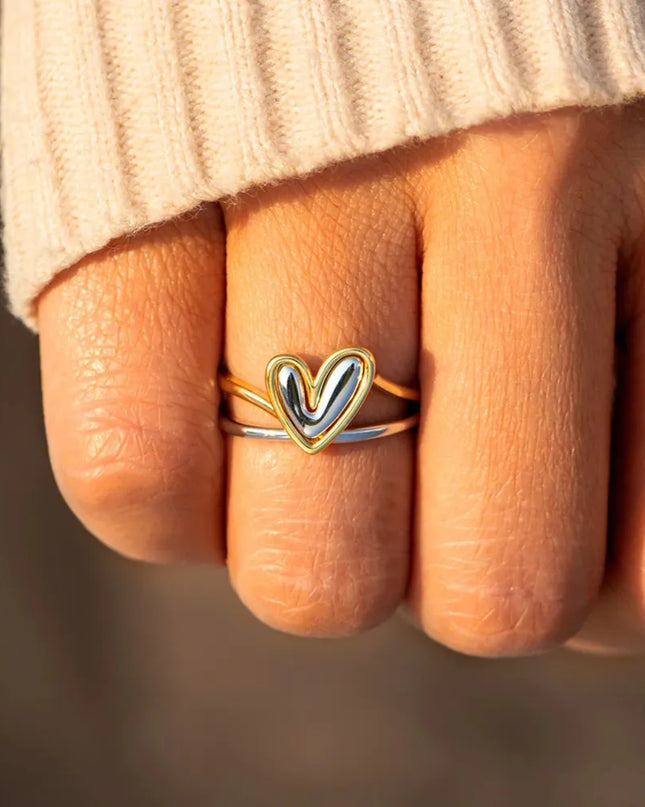 Heart Shape Irregular 925 Sterling Silver Ring