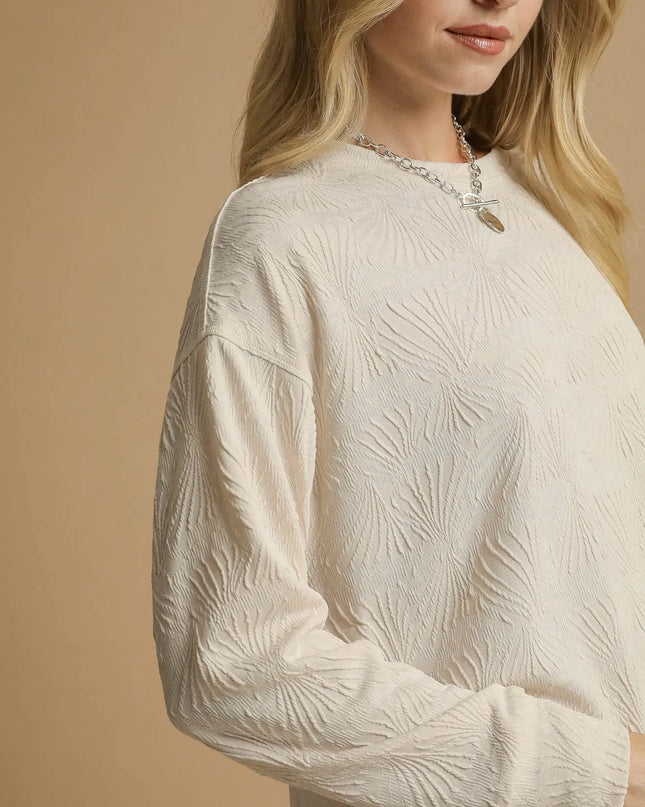 Umgee Textured Knit Long Sleeve Top