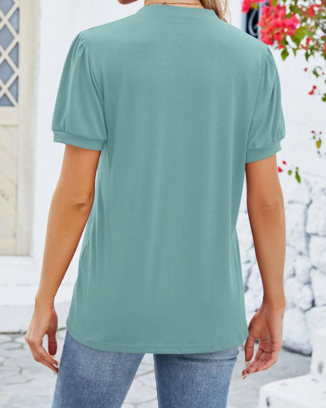 Notched Short Sleeve T-Shirt
