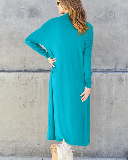 Basic Bae Full Size Open Front Long Sleeve Cover Up