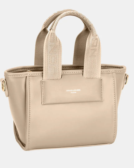 David Jones Small Handbag with Embossed Pattern Handles 