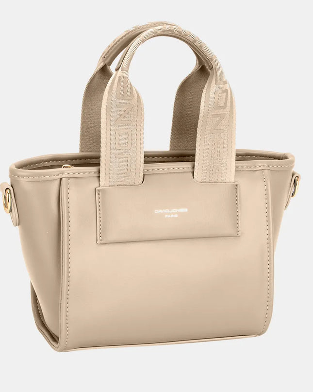 David Jones Small Handbag with Embossed Pattern Handles 