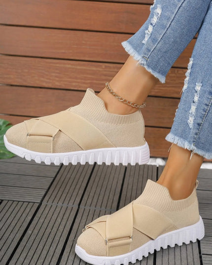 Crossover Strap Mesh Slip-Ons 