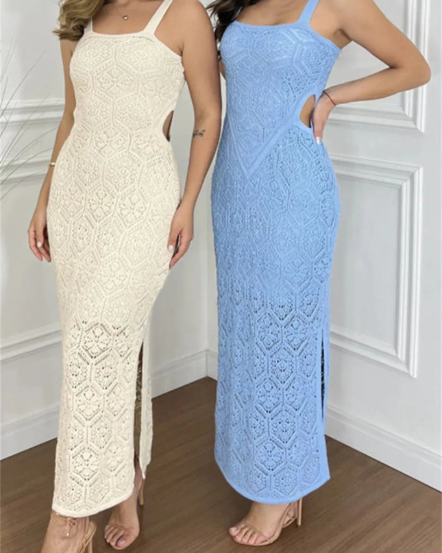 Cutout Side Slit Maxi Tank Dress