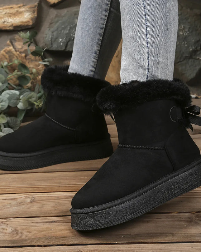 Fur-Lined Winter Ankle Boots Black