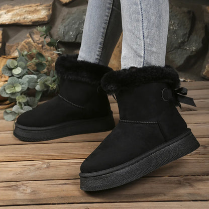 Fur-Lined Winter Ankle Boots Black
