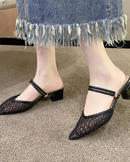 Point Toe Block Heel Sandals