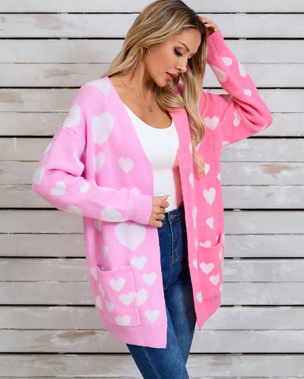 Angel Wings Heart Open Front Long Sleeve Cardigan