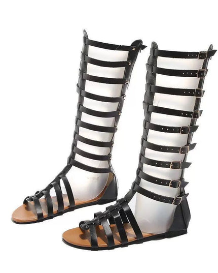 Strappy Sandals with Multiple Buckles