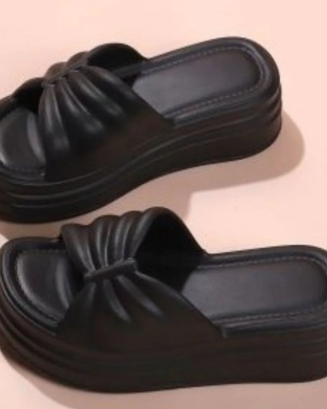 Open Toe Platform Slippers