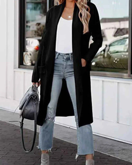 Open Front Dropped Shoulder Outerwear