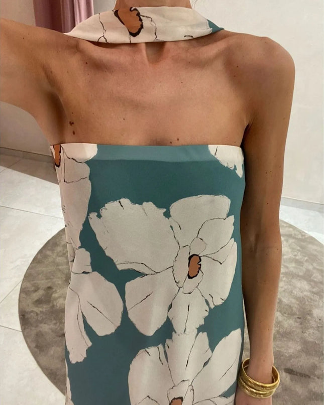 Printed Tube Maxi Dress