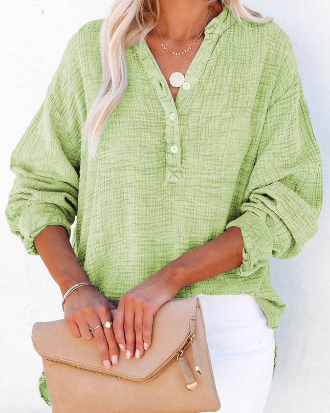 Buttoned Long Sleeve Blouse 