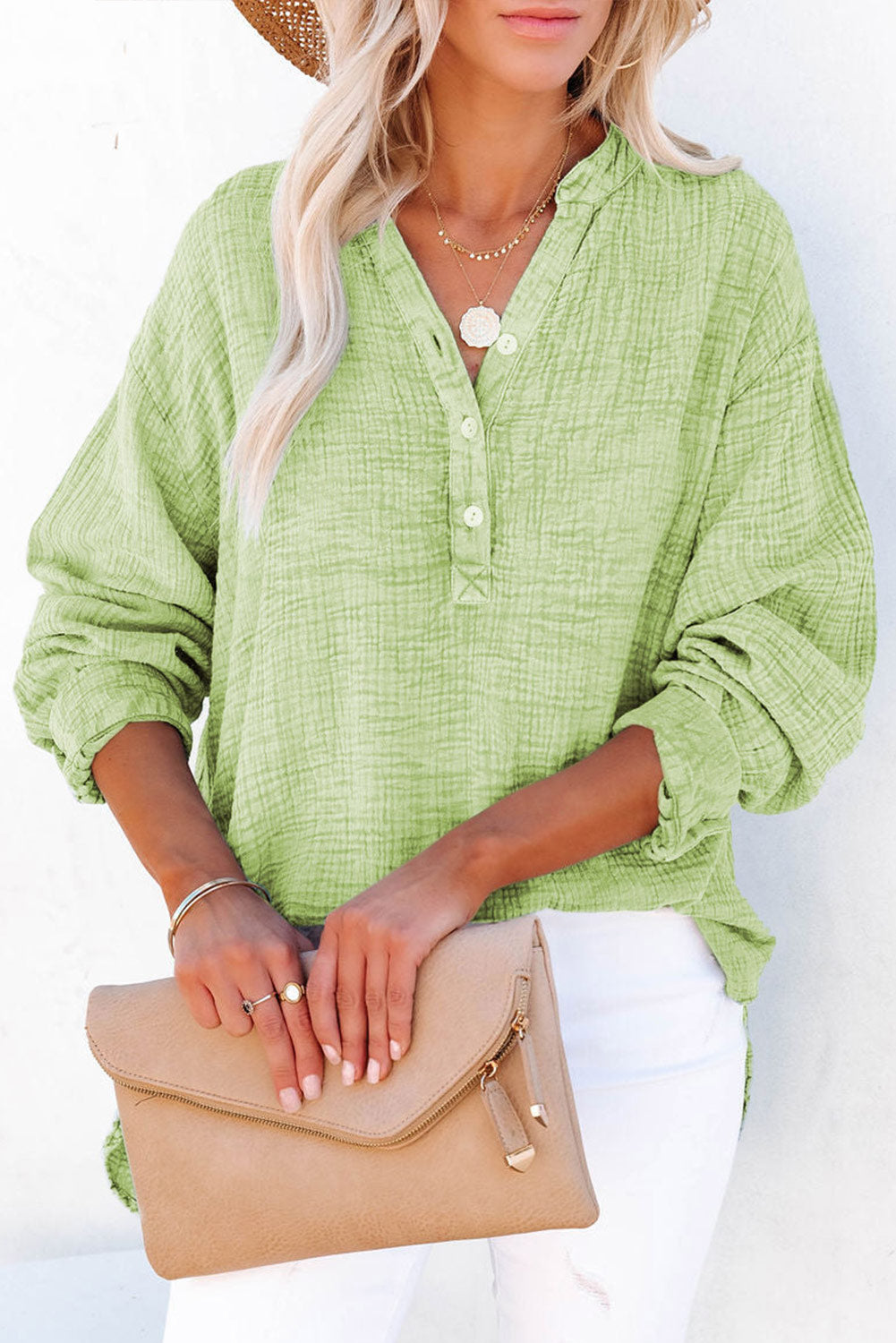Buttoned Long Sleeve Blouse 