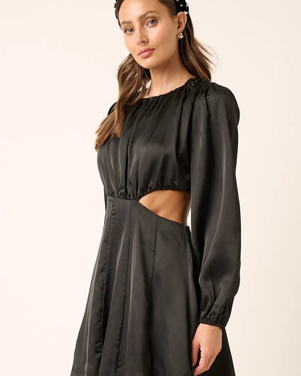 Mittoshop Satin Side Cutout Detail Mini Dress