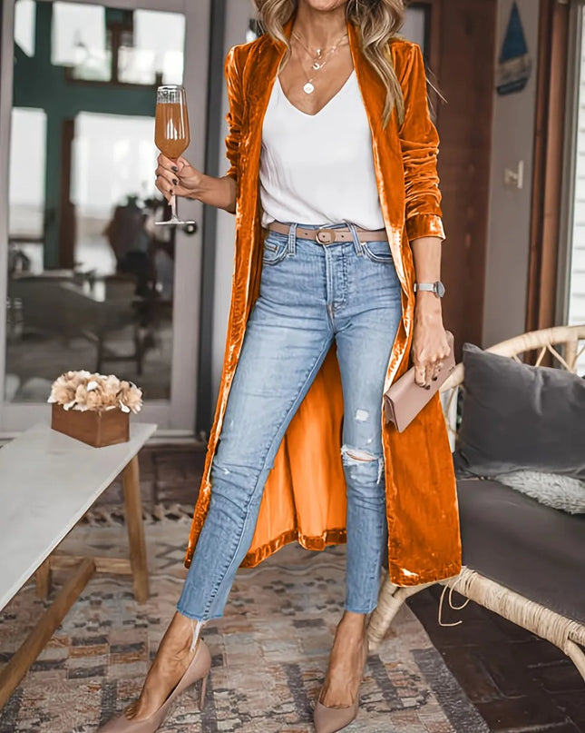 Open Front Long Sleeve Coat