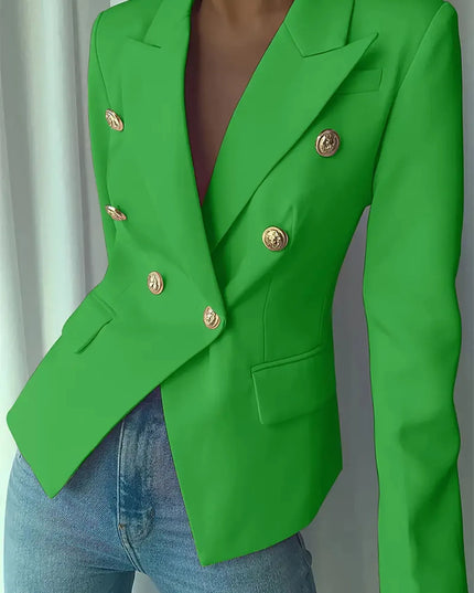 Decor Button Lapel Collar Blazer
