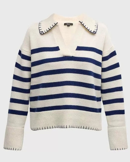 Striped Johnny Collar Sweater