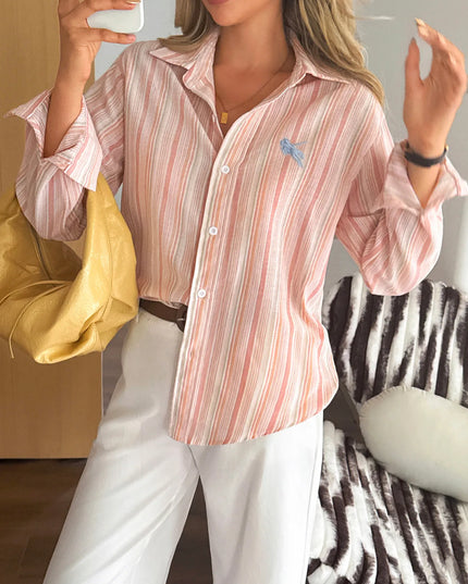 Striped Button Up Long Sleeve Shirt