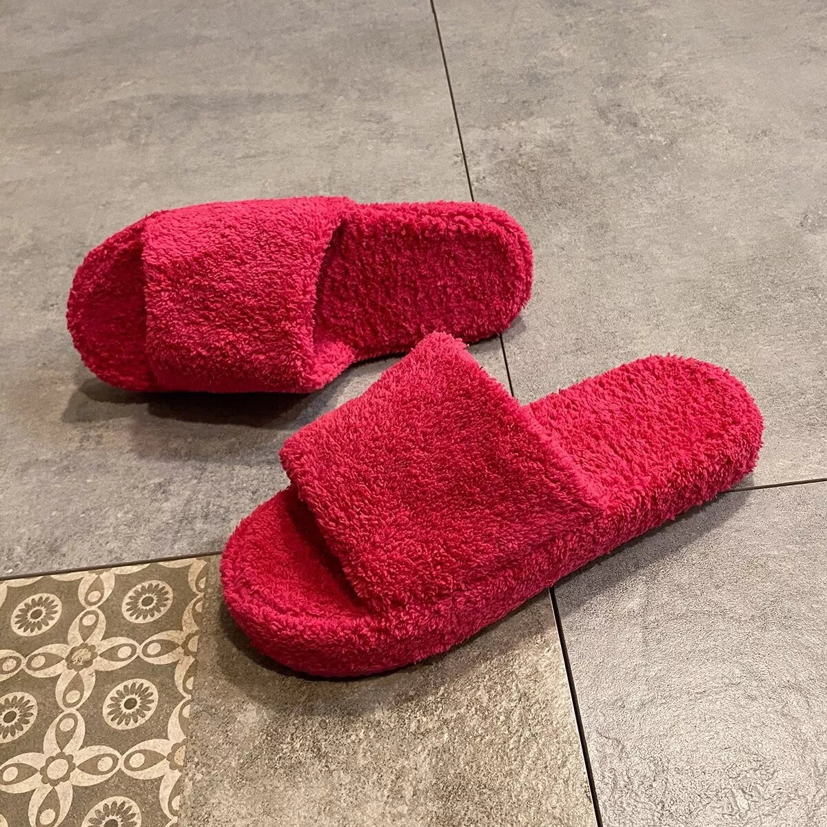 Open Toe Platform Slippers
