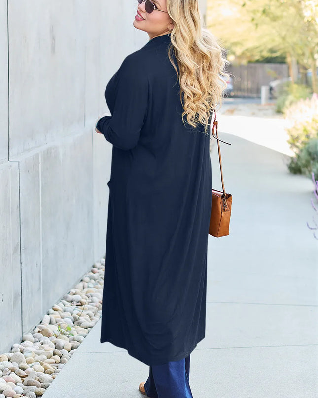 Basic Bae Full Size Open Front Long Sleeve Cover Up