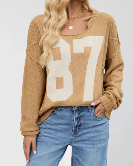 Number 81 Oversized Cable Knit Sweater