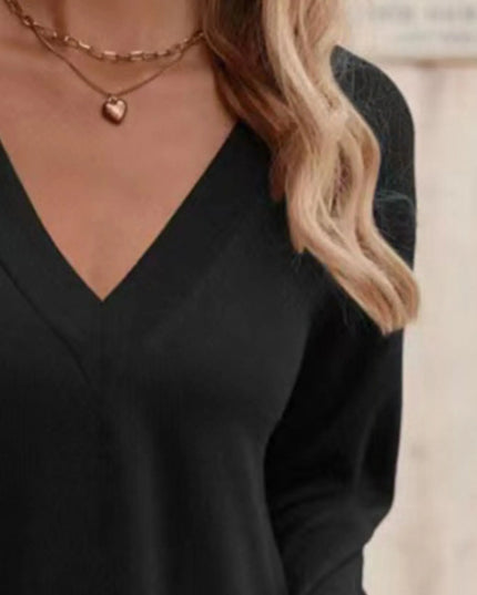 V-Neck Long Sleeve T-Shirt 