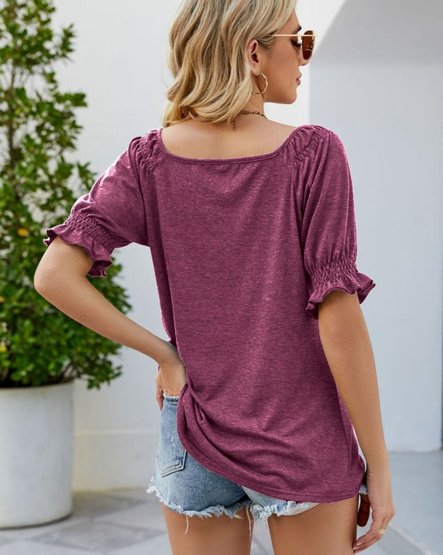 Short Flounce Sleeve Top