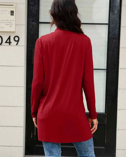 Basic Bae Full Size Open Front Long Sleeve Cardigan with Pockets