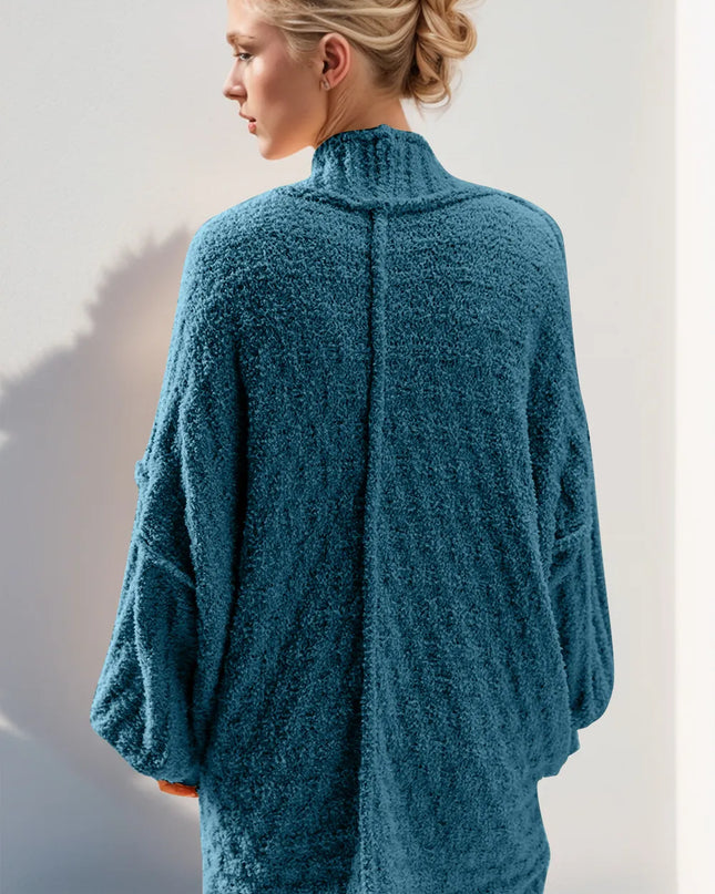 Double Take Full Size Open Front Long Sleeve Cardigan