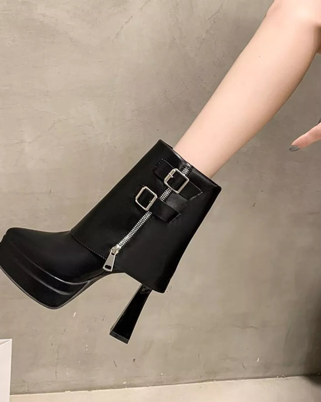 Point Toe High Heels Boots