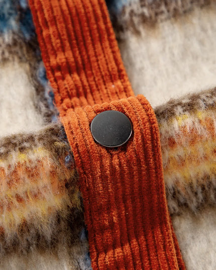 Plus Size Plaid Button Down Jacket