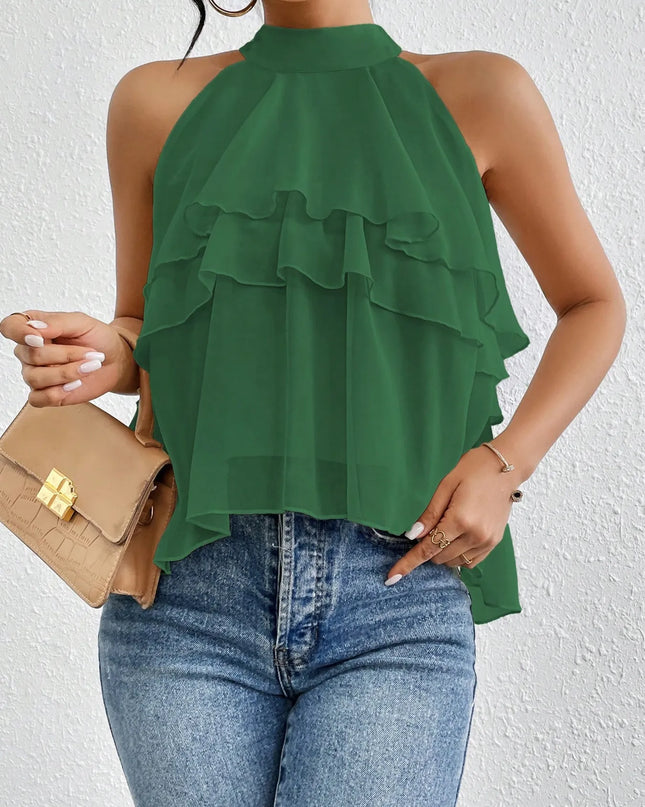 Ruffled Layered Sleeveless Top