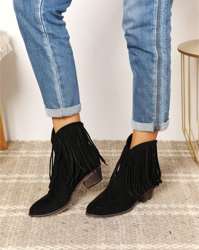 Legend Women's Fringe Cowboy Western Ankle Boots