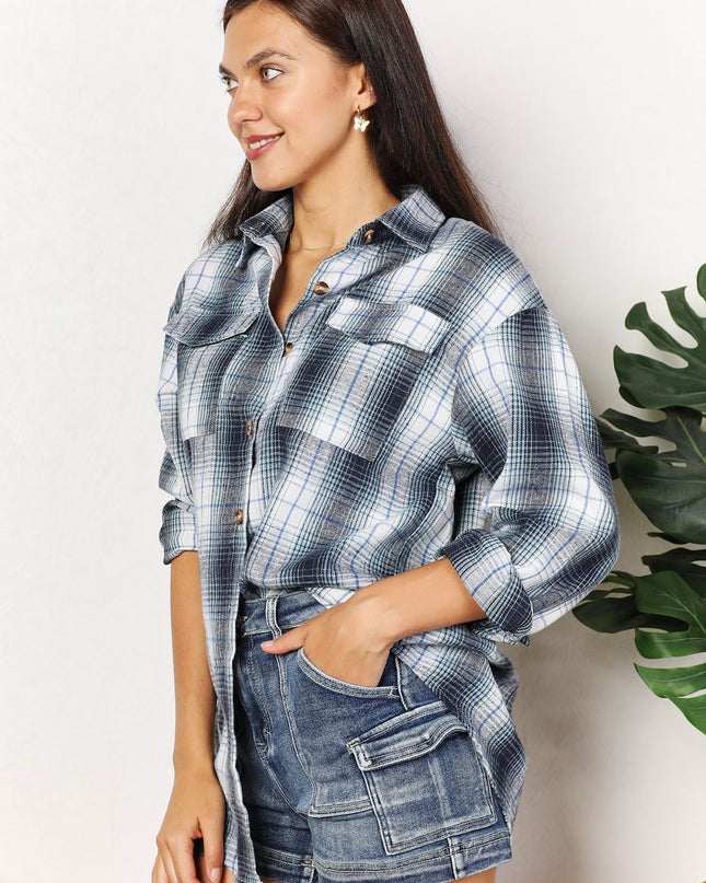 Mandy Plaid Dropped Shoulder Shirt