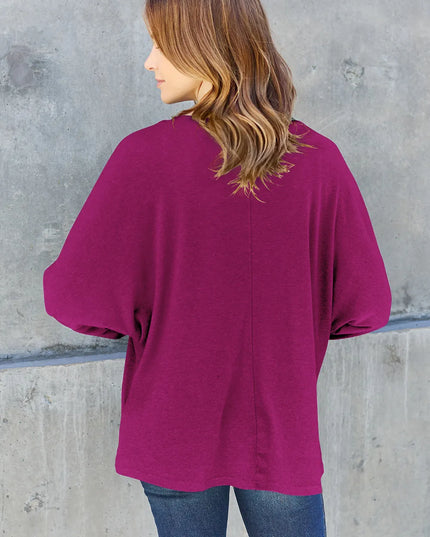 Double Take Full Size Round Neck Long Sleeve T-Shirt