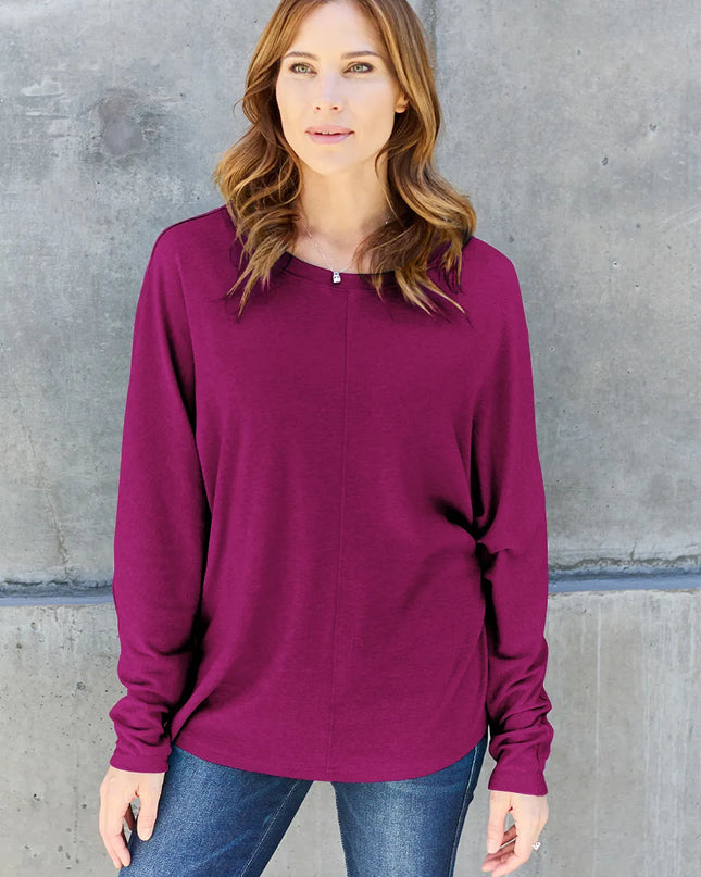 Double Take Full Size Round Neck Long Sleeve T-Shirt