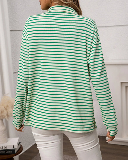 Striped Button Up Long Sleeve Shirt