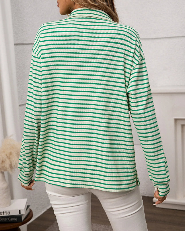 Striped Button Up Long Sleeve Shirt