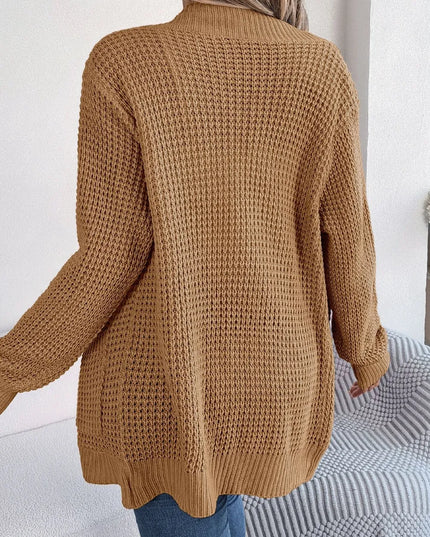 Open Front Long Sleeve Cardigan with Pockets