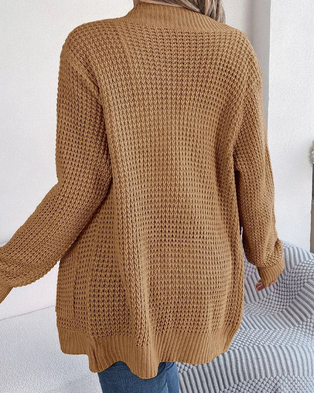 Open Front Long Sleeve Cardigan with Pockets