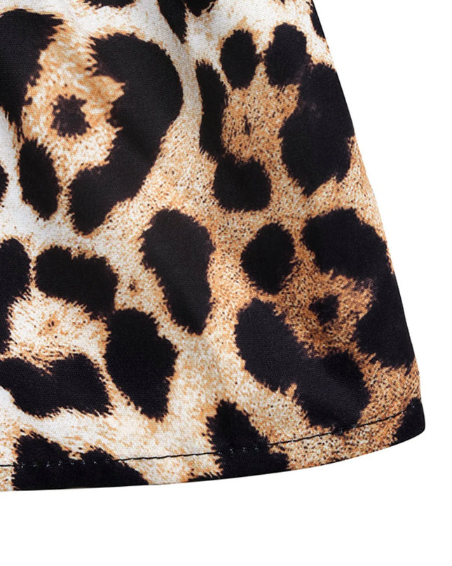Leopard Print Tie Front Blouse 