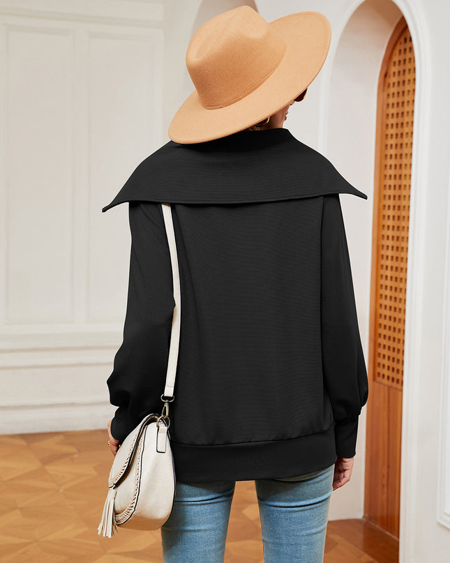 Half-Zip Collared Sweatshirt