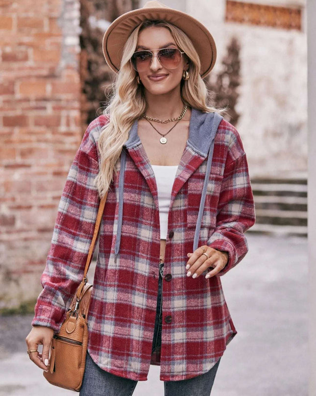 Oversized Plaid Button Up Shacket