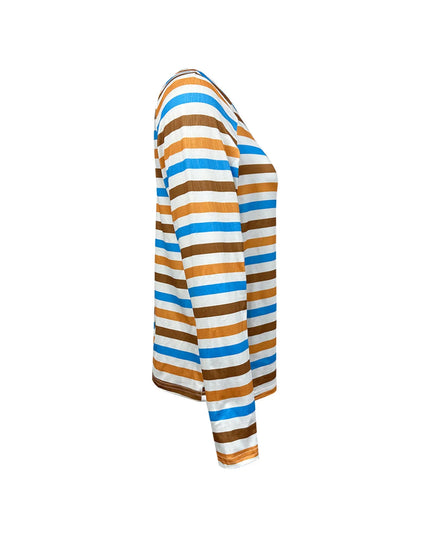 Full Size Striped Long Sleeve Casual Top Plus Size