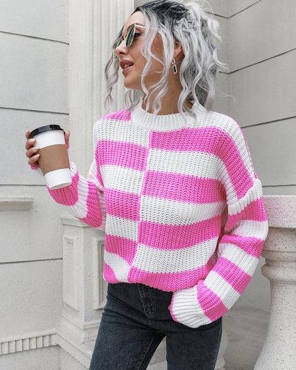 Two-Tone Dropped Shoulder Sweater