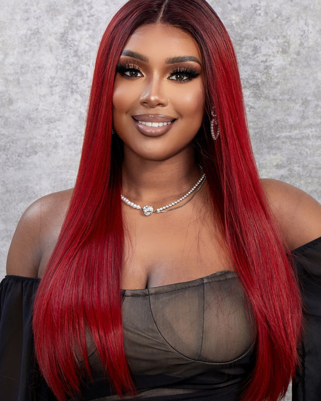13*2" Lace Front Wigs Synthetic Straight 26" 150% Density 